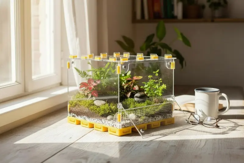 ANTMART Yellow 300×300×200 mm terrarium with magnetic door