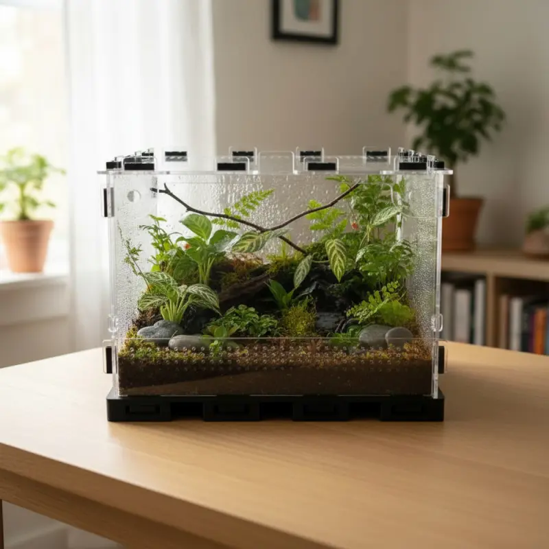 ANTMART Black 300x300x200 mm Terrarium with Front Door