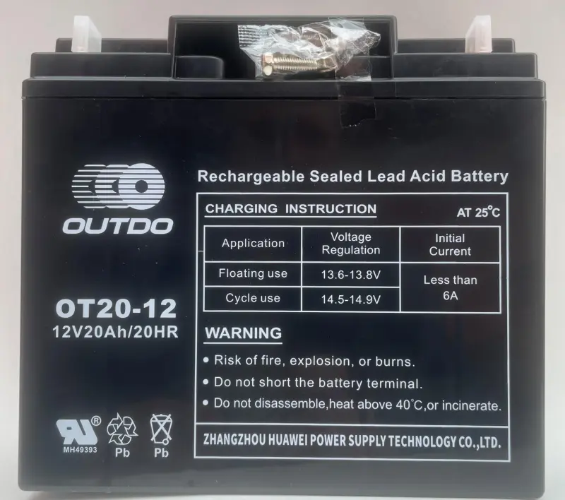 Аккумулятор OUTDO VDK AGM 12V 20A (181×76×167 мм)