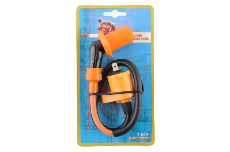 Катушка зажигания FIRE FLAME 4T GY6 50-150, Honda DIO, оранжевая, с насвечником