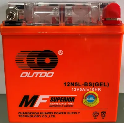 Акумулятор OUTDO 12N5L-BS(GEL) 12 В 5 А·год, гелевий високий, 119×60×128, VDK-4