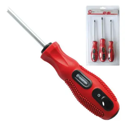Набір викруток INTERTOOL, 3 шт., SL5×100, PH1×100, PH2×100, Cr-V