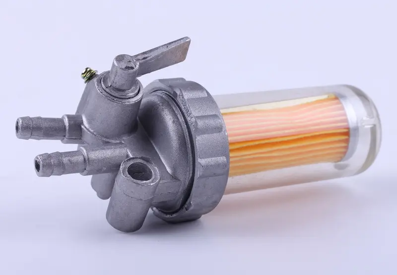 Топливный кран для мотоблока 190N/195N (12/15Hp) с фильтром и пластиковым стаканом AMG-2