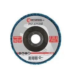 Диск зачистной из вспененного абразива INTERTOOL 125×22,2×13 мм, P46, T27, голубой