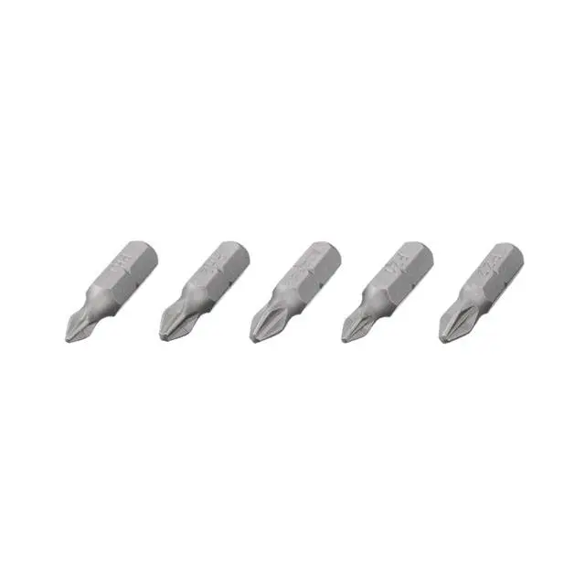 Комплект отверточных бит PH1, PH2, PZ1, PZ2, 1/4″ × 25 мм, S2, STORM, 5 шт.