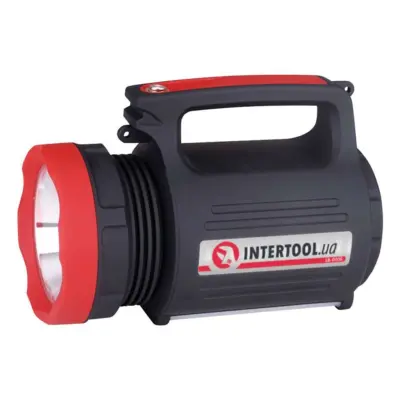 Ліхтар акумуляторний INTERTOOL 1 LED 5 Вт + 22 SMD із виносною сонячною панеллю та двома LED-лампами