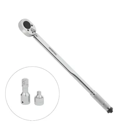 Ключ динамометричний INTERTOOL 3/4″, 70–420 Нм, з перехідником 3/4″ × 1/2″ та подовжувачем 100 мм