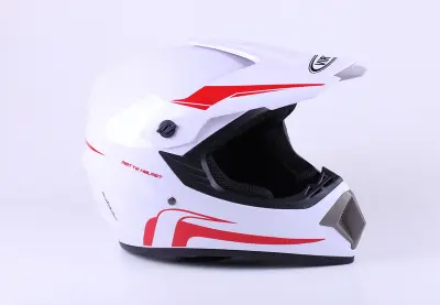 Кросовий шолом VIRTUE MD-905, розмір L, білий із червоним, AMG