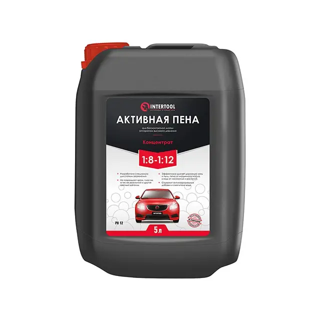 Активная пена INTERTOOL 5 л, концентрат 1:8–1:12 для бесконтактной мойки