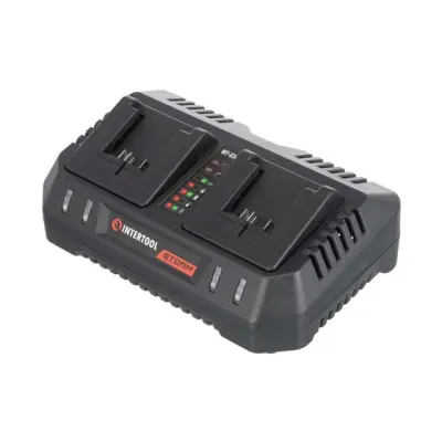 Зарядний пристрій INTERTOOL STORM для Li-ion акумуляторів 20 В, 4.0+4.0 А, два термінали