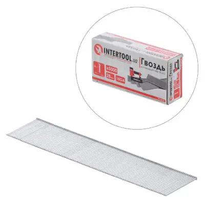 Цвяхи для пневмостеплера Intertool 28 мм (18GA), 1.0x1.25 мм, 5000 шт/уп.