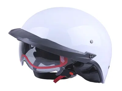 Шолом-каска мотоциклетний VIRTUE MD-513-1 білий глянцевий із тонованим склом, розмір XL