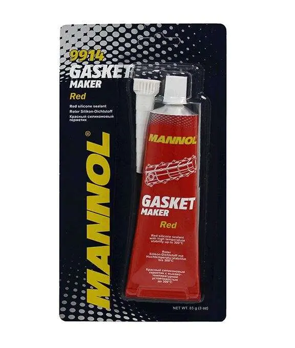 Герметик силиконовый красный вулканизирующийся MANNOL 9914 Gasket Maker Red, 85 г, VDKI