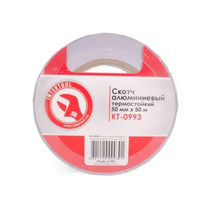 Скотч алюминиевый термостойкий INTERTOOL 50 мм x 50 м