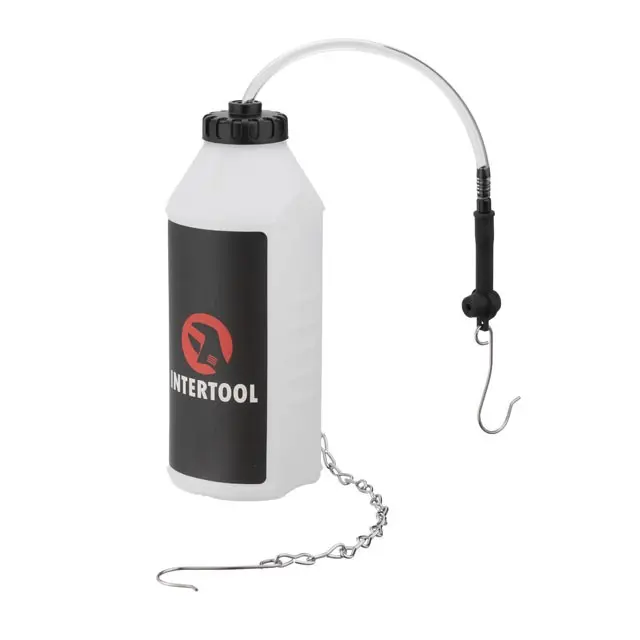 Бачок для замены тормозной жидкости Intertool 1 л со шлангом и цепочкой