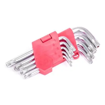 Набір Г-подібних ключів TORX з отвором Т10–Т50, 9 шт., CrV