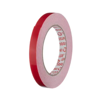 Лента клейкая двухсторонняя универсальная 12 мм x 5 м x 1 мм, белая, вспененный полиэтилен