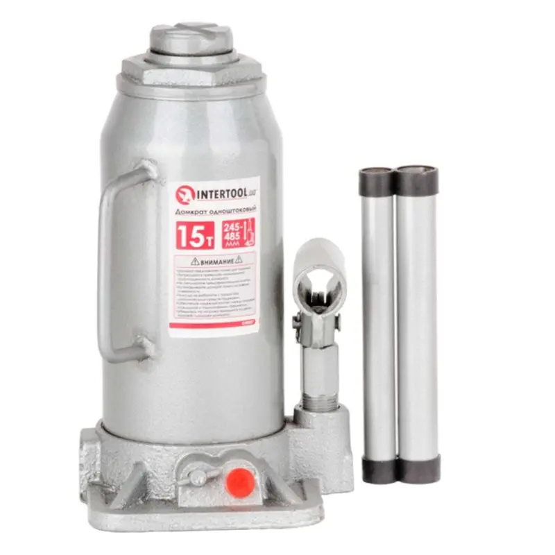 Домкрат пляшковий одноштоковий INTERTOOL 15 т
