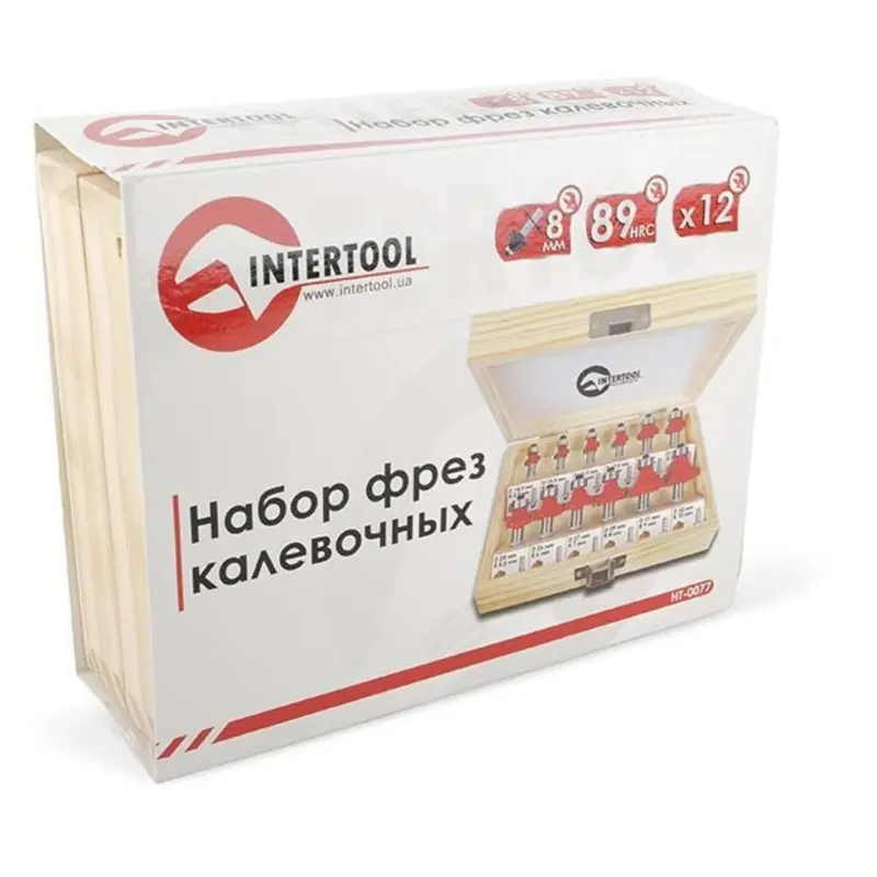 Набор калевочных фрез INTERTOOL, 12 шт.