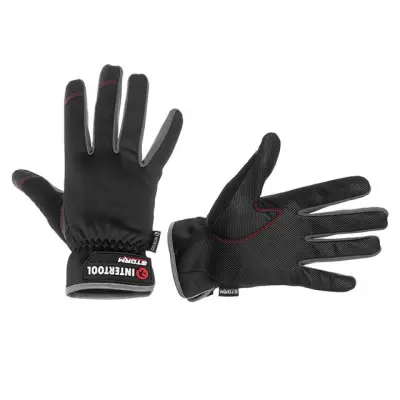 Перчатки INTERTOOL STORM со спандексом, Touchscreen, Gripteq 3S, антискользящая ладонь, 10 (XL)