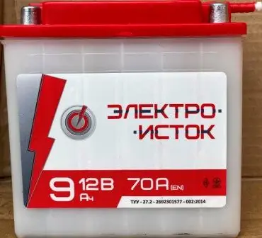Акумулятор заливний 12 В 9 А·год (135×70×140) VDKI-2