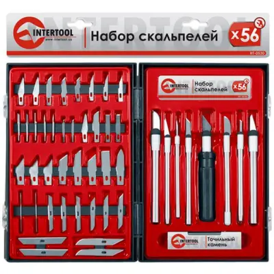 Набор скальпелей 56 предметов в пластиковом футляре