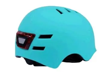 Шлем для самоката и скейта GTS-H-039 с габаритным фонарём, бирюзовый, размер L