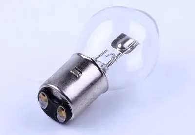 Лампа фари BA20D 12V 35/35W двонитчаста, прозора колба (груша)