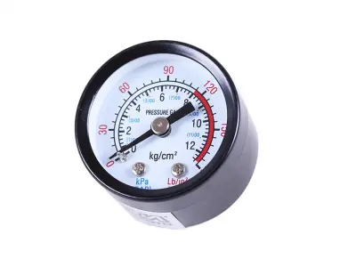 Манометр для компресора 40 мм, різьба 1/8, шкала 12 кг/см² і 180 psi