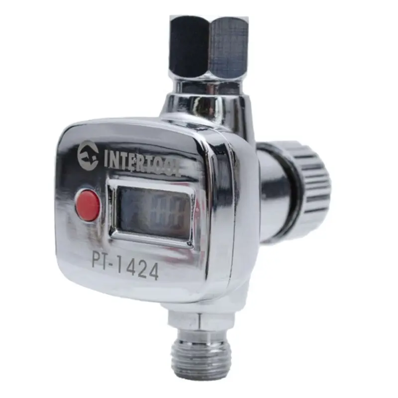 Регулятор давления INTERTOOL с цифровым манометром для окрасочного пистолета, профессиональный, 1/4″