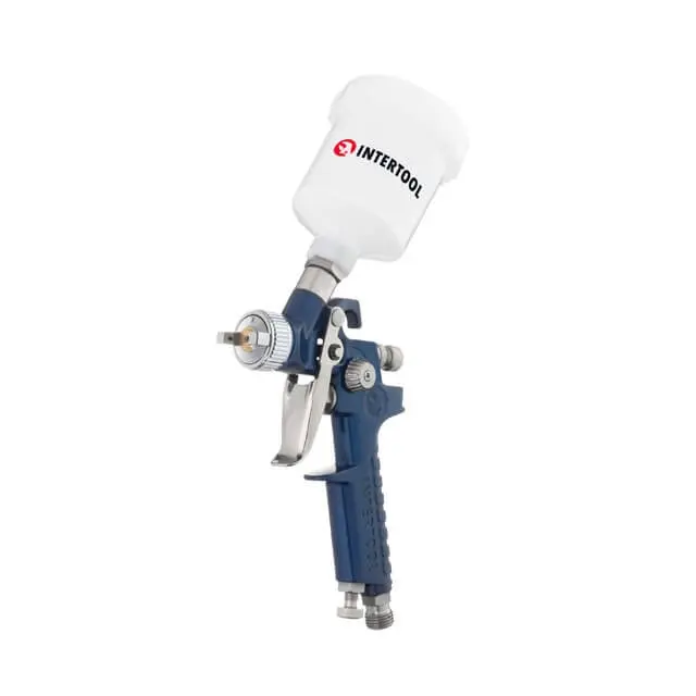 Краскопульт пневматический INTERTOOL HVLP MINI, сопло 1,2 мм, верхний пластиковый бачок 125 мл