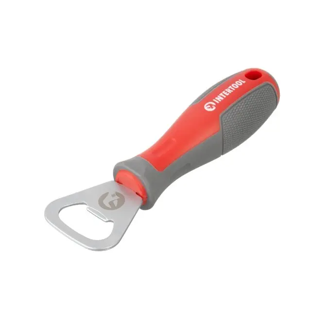 Открывалка для бутылок INTERTOOL с красно-серой рукояткой