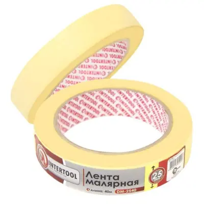 Стрічка малярна жовта 25 мм × 40 м