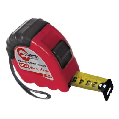 Рулетка з металевим полотном 5 м х 19 мм EXTRA INTERTOOL з фіксатором