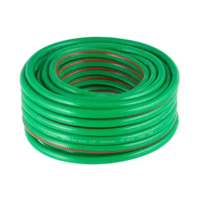 Шланг для води чотиришаровий армований PVC, 1/2″, 20 м, зелений