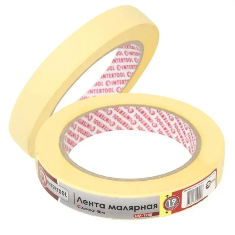 Лента малярная 19 мм × 40 м, жёлтая