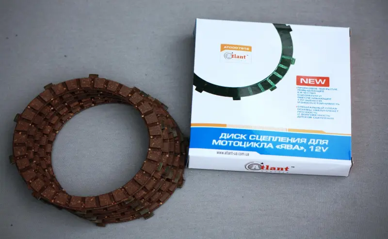 Диски зчеплення ЯВА 12V коркові на металевій основі, комплект 5 шт. ATLANT VDK