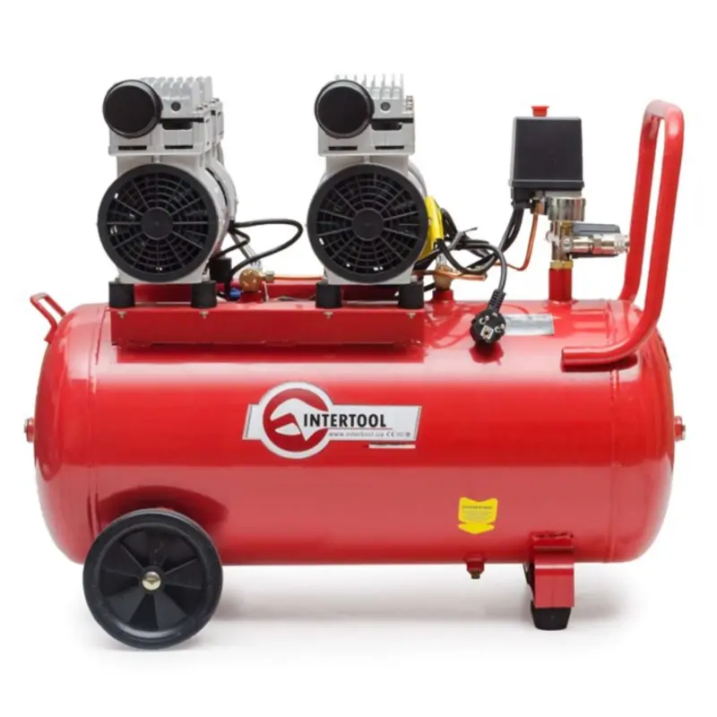 Компрессор INTERTOOL безмасляный малошумный, 50 л, 220 В, 8 атм, 270 л/мин, 4 цилиндра
