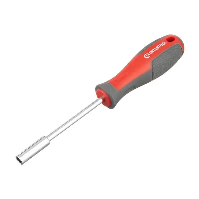 Отвертка INTERTOOL с магнитным держателем бит 1/4″, 100 мм, Cr-V
