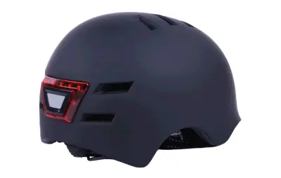Шолом для самоката та скейта GTS-H-039 з габаритним ліхтарем, чорний, розмір L
