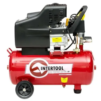 Компресор INTERTOOL 24 л, 1,5 кВт, 220 В, 8 атм, 206 л/хв
