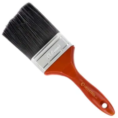 Пензель флейцевий 76×18×76 мм зі штучним ворсом, пластикова ручка Intertool