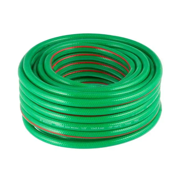 Шланг для воды четырёхслойный армированный PVC, 1/2″, 20 м, зелёный