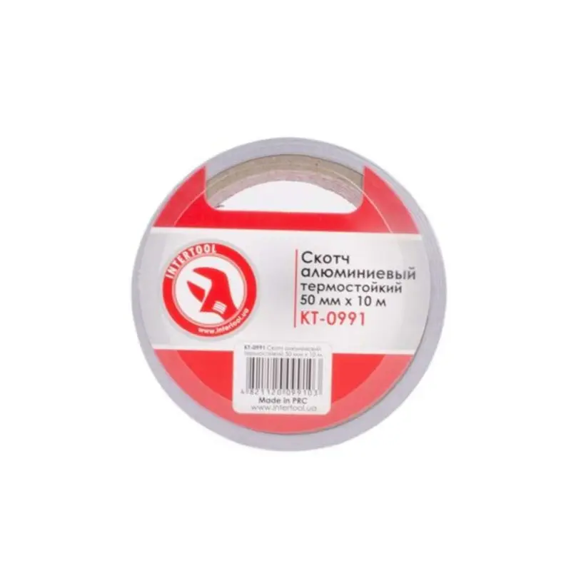 Скотч алюминиевый термостойкий Intertool 50 мм х 10 м