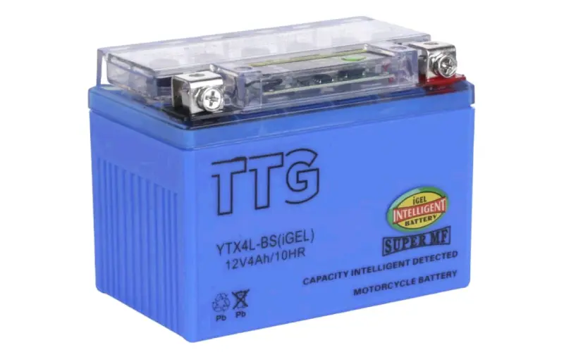 Аккумулятор мото гелевый TTG YTX4L-BS iGEL 12V 4Ah с индикатором 114x71x88