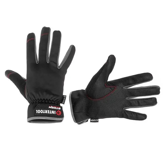 Перчатки INTERTOOL STORM со спандексом, Touchscreen, Gripteq 3S, антискользящая ладонь, 10 (XL)