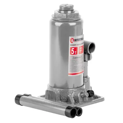 Домкрат пляшковий одноштоковий INTERTOOL 5 т у пластиковому кейсі