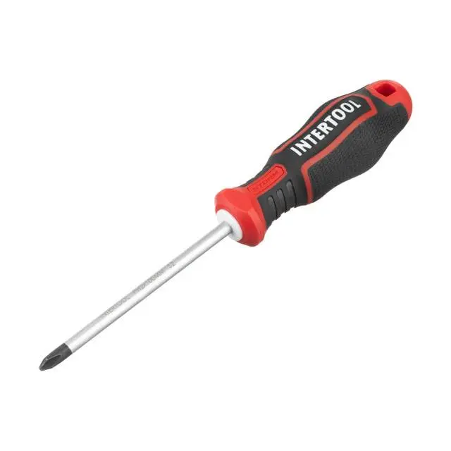 Отвертка крестовая INTERTOOL PH2 × 100 мм, сталь S2, STORM