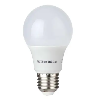 Светодиодная лампа LED 10 Вт INTERTOOL A60, E27, 4000K, 850 Лм