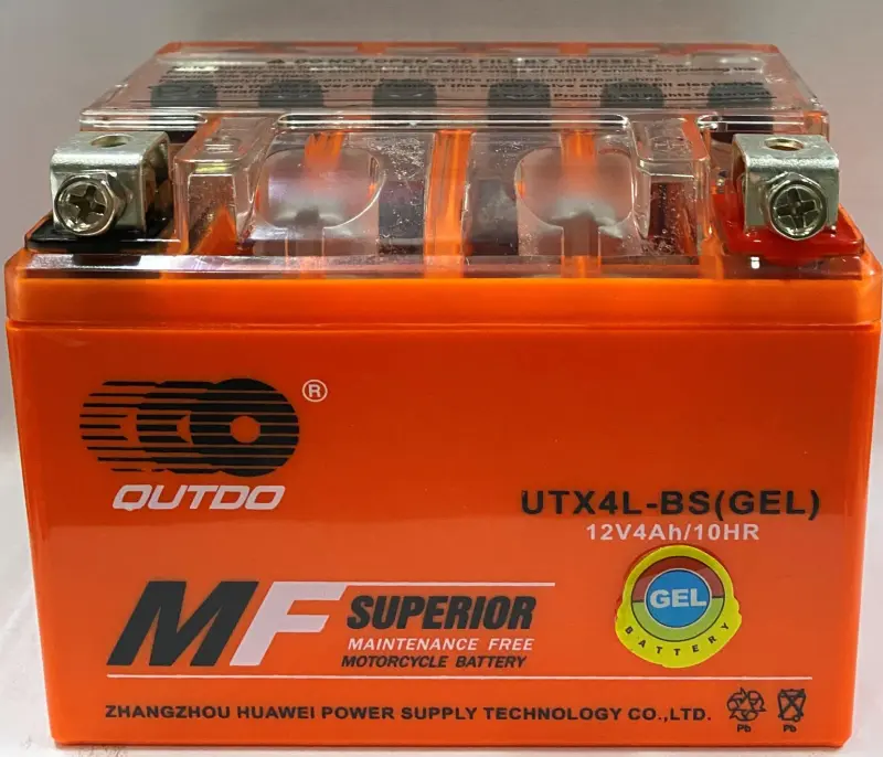 Аккумулятор гелевый OUTDO UTX4L-BS(GEL) 12 В 4 А·ч (114×71×88) VDK-6